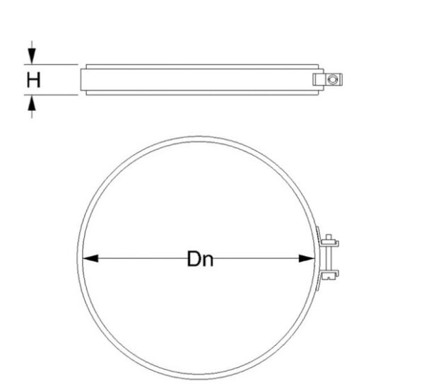 Collier de serrage de sécurité pour tube simple paroi Ø 300 mm – Image 2