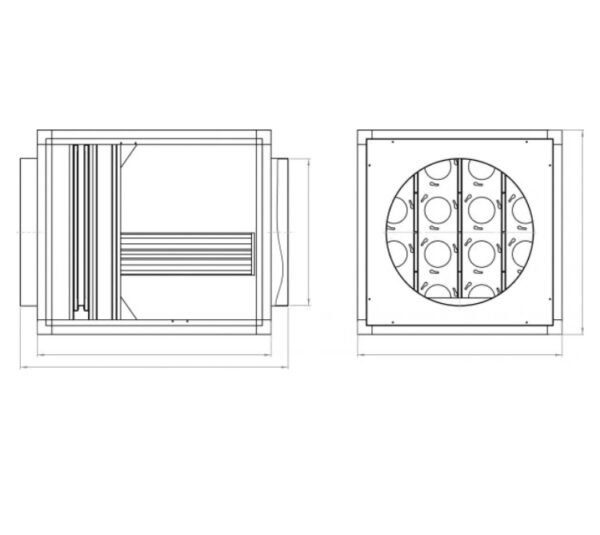 Caisson à charbon actif 9/9 1600 m³/h 2 cartouches filtrantes – Image 4